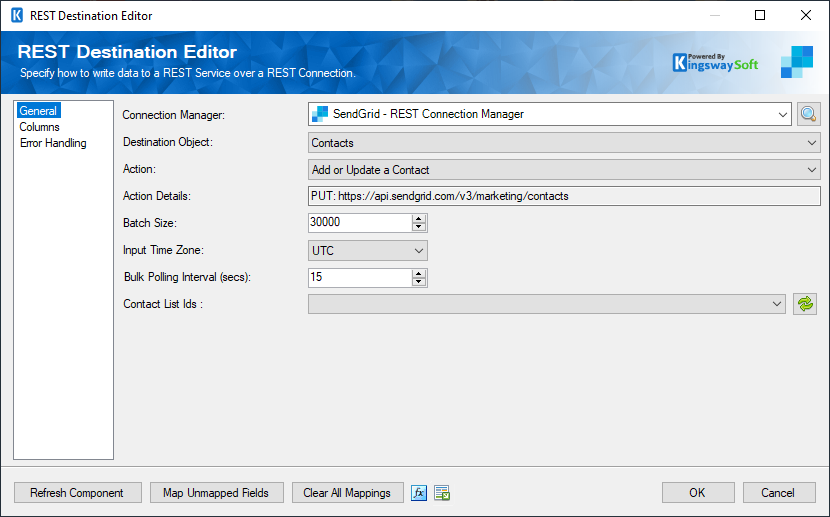 SSIS SendGrid Destination Component